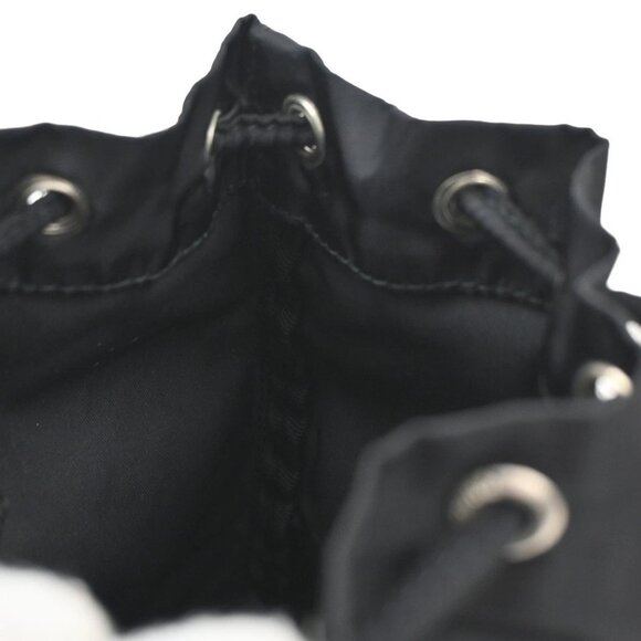 PRADA Tessuto Mini Drawstring Pouch Bag Nylon Leather Black SHW Italy 36KB859
